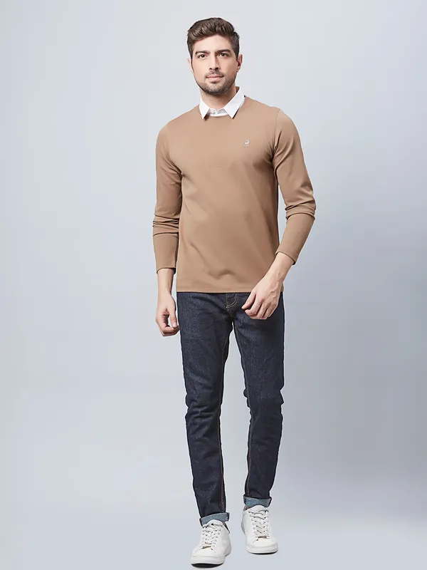 River Blue cotton khaki t shirt