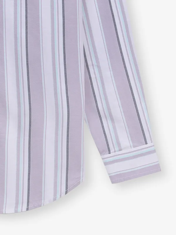 RIVER BLUE cotton lilac shirt with stripe
