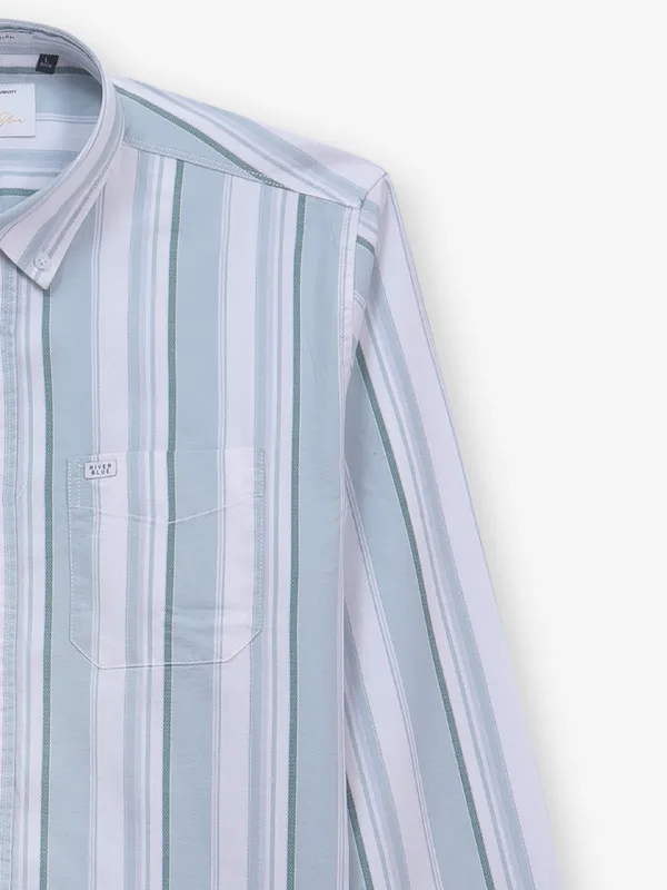 RIVER BLUE cotton mint green with stripe