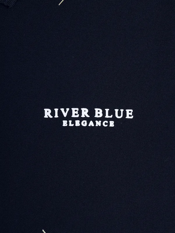 RIVER BLUE cotton navy printed casual t-shirt