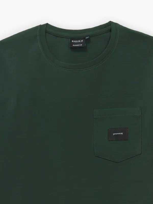 RIVER BLUE cotton plain t-shirt