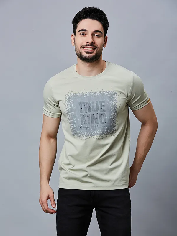 River Blue cotton sage green t-shirt