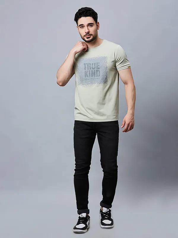 River Blue cotton sage green t-shirt