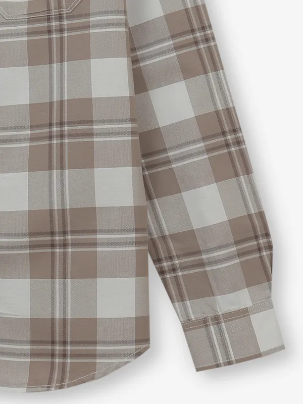 RIVER BLUE cotton shirt in coffee