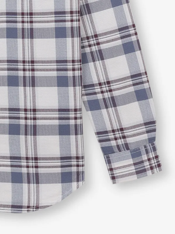 RIVER BLUE cotton shirt in white and blue