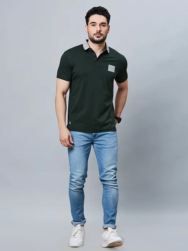 River Blue dark green plain t-shirt
