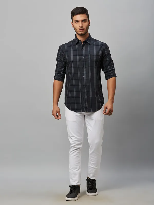 River Blue grey checks casual shirt