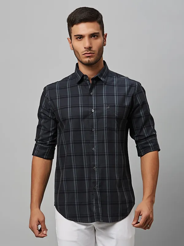 River Blue grey checks casual shirt