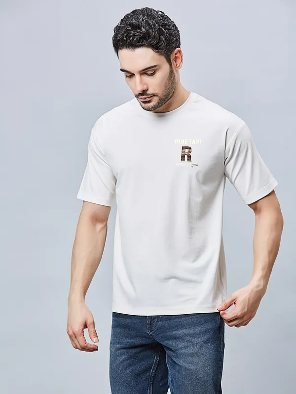 RIVER BLUE grey t-shirt for men in cotton