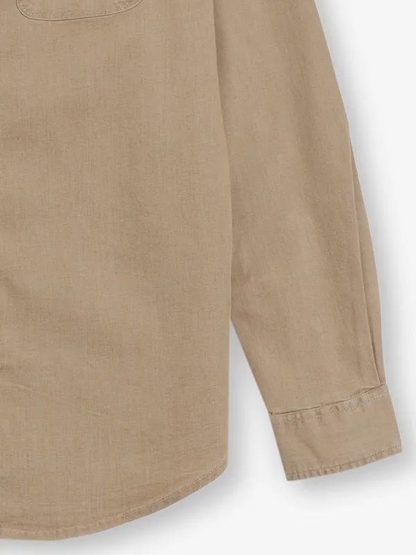 RIVER BLUE khaki denim shirt for men