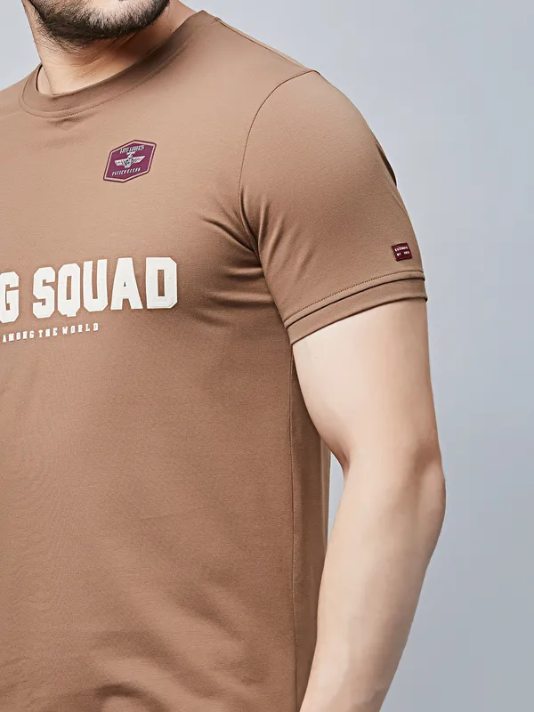 RIVER BLUE light brown cotton t-shirt