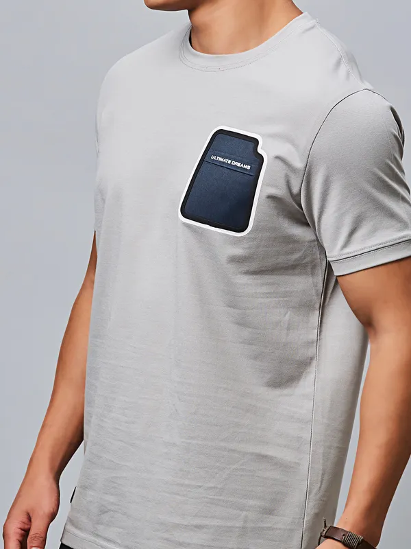 RIVER BLUE light grey cotton t-shirt