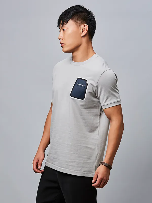 RIVER BLUE light grey cotton t-shirt