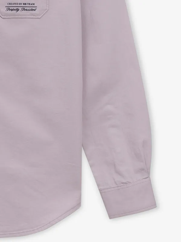 RIVER BLUE lilac purple plain cotton shirt