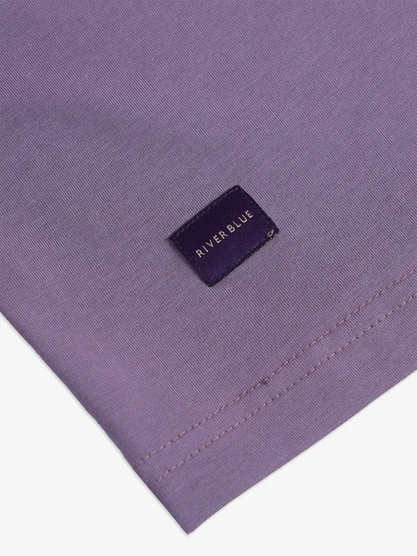 RIVER BLUE lilac purple printed cotton t-shirt