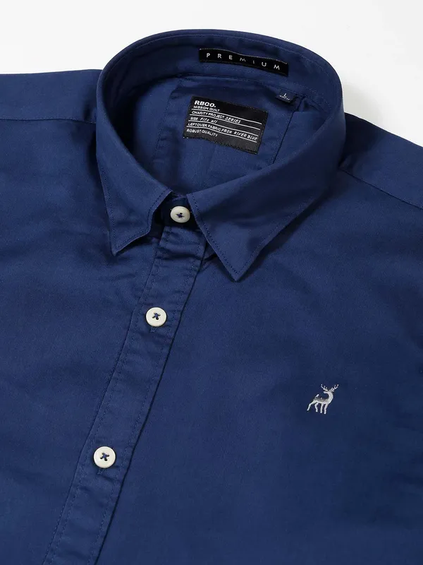River Blue mens navy solid shirt