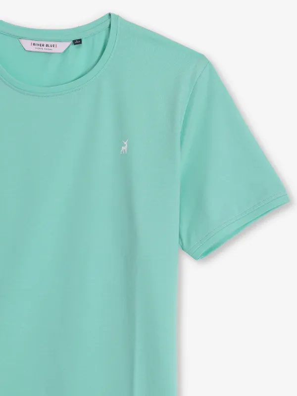 RIVER BLUE mint blue cotton t-shirt