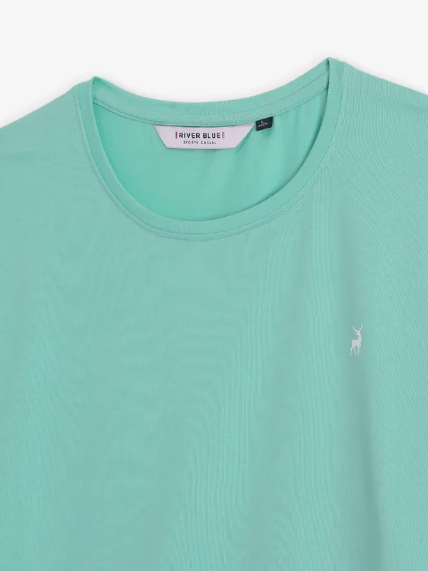 RIVER BLUE mint blue cotton t-shirt