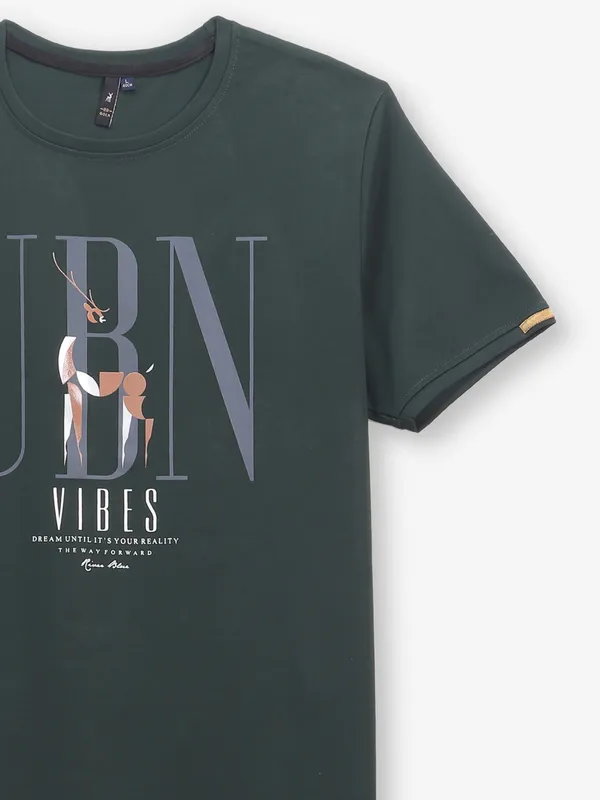 RIVER BLUE mint green cotton printed t-shirt