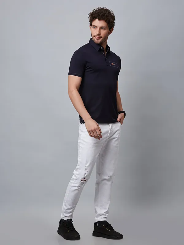 River Blue navy plain polo t shirt