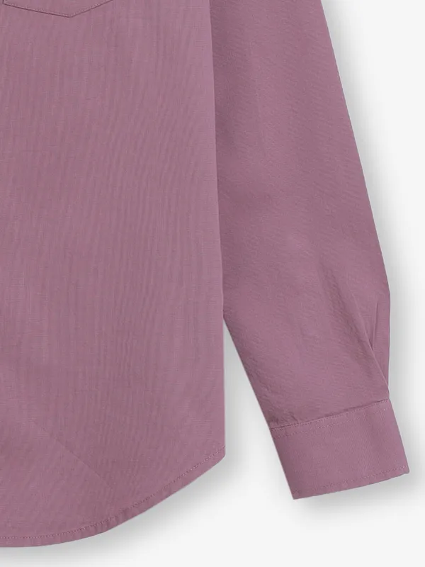 RIVER BLUE onion pink plain cotton shirt