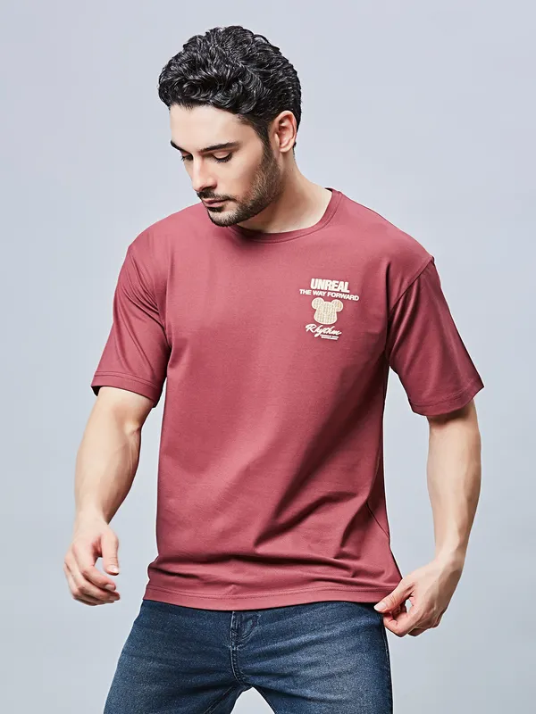 RIVER BLUE onion pink solid cotton t-shirt