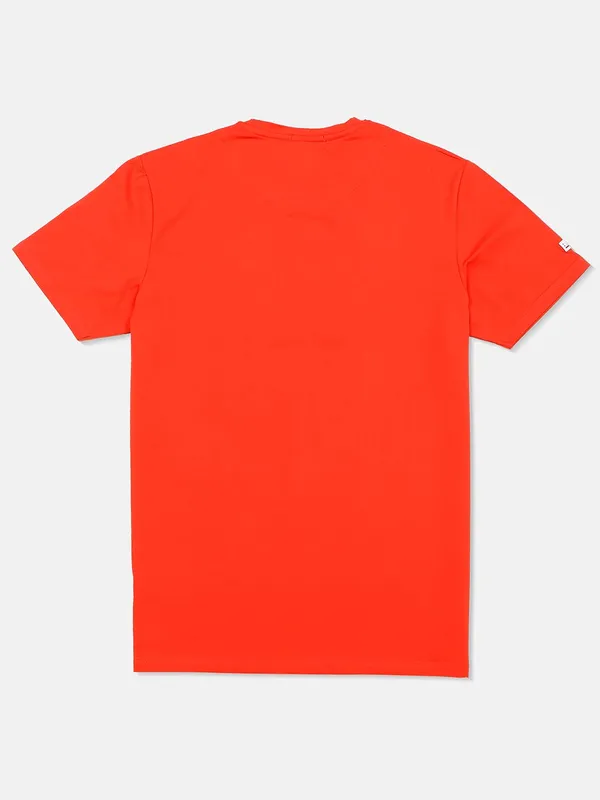 River Blue orange solid casual t-shirt