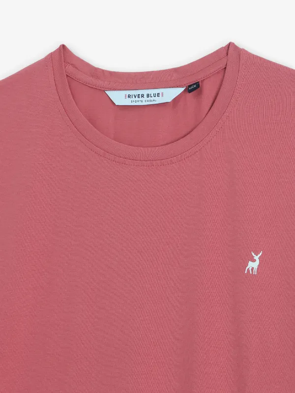 RIVER BLUE peach palin cotton t-shirt