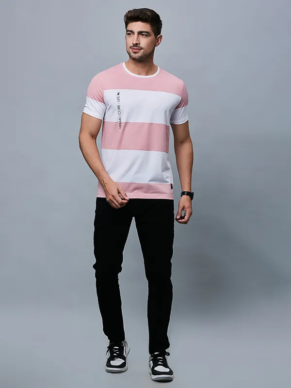 River Blue pink stripe t-shirt