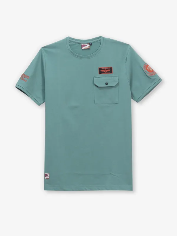 RIVER BLUE pista green cotton t-shirt