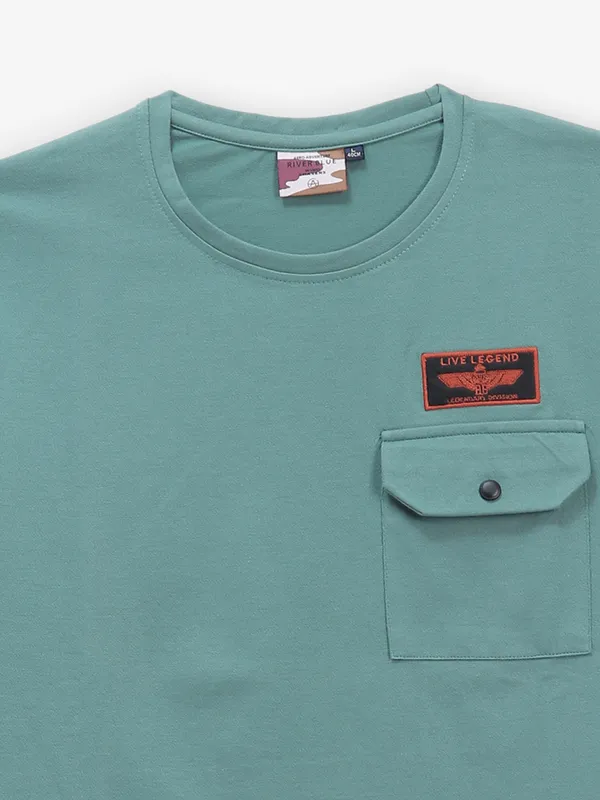 RIVER BLUE pista green cotton t-shirt