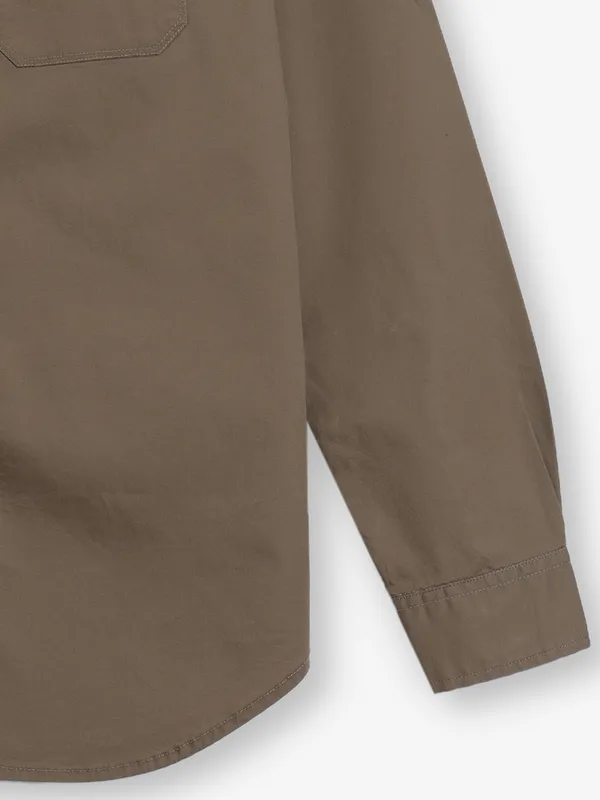 RIVER BLUE plain khaki cotton shirt
