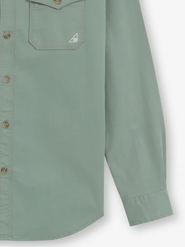 RIVER BLUE plain pista shirt for men