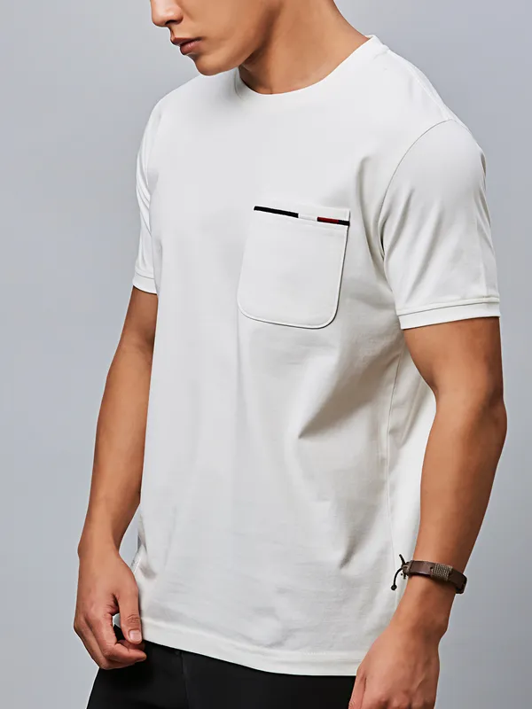 RIVER BLUE plain white cotton t-shirt