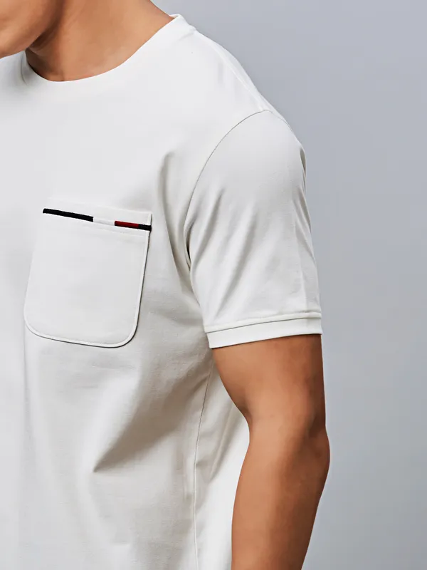RIVER BLUE plain white cotton t-shirt