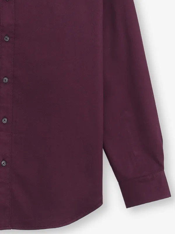 RIVER BLUE plain wine shirt for men