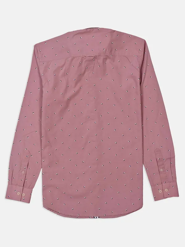 River Blue printed dusty pink mens shirt