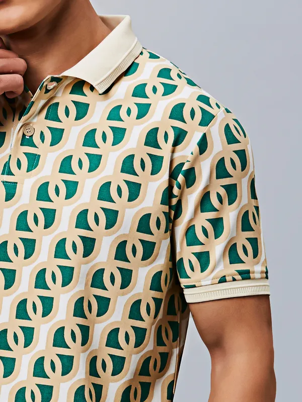 RIVER BLUE printed green cotton t-shirt