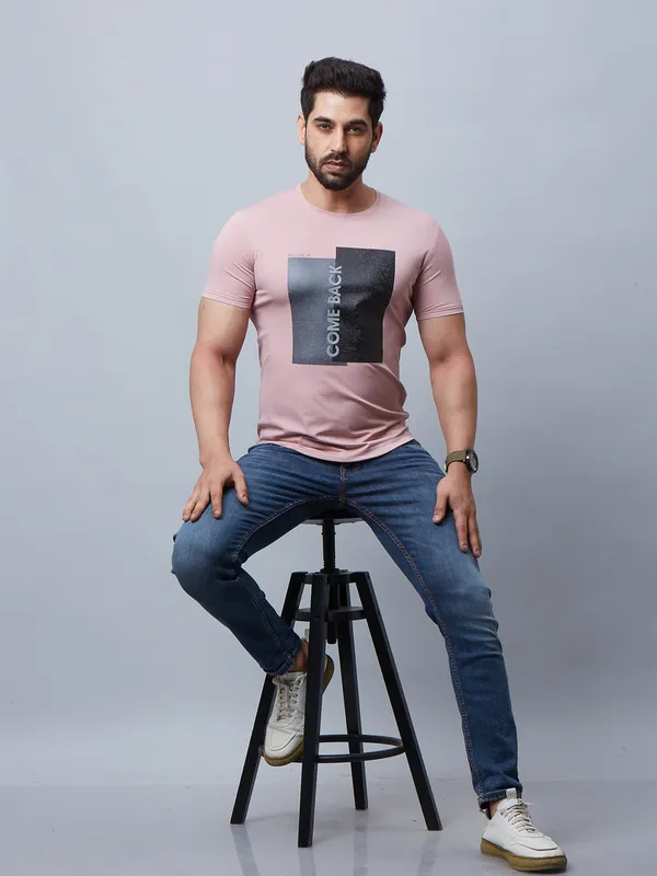River Blue printed onion pink t shirt