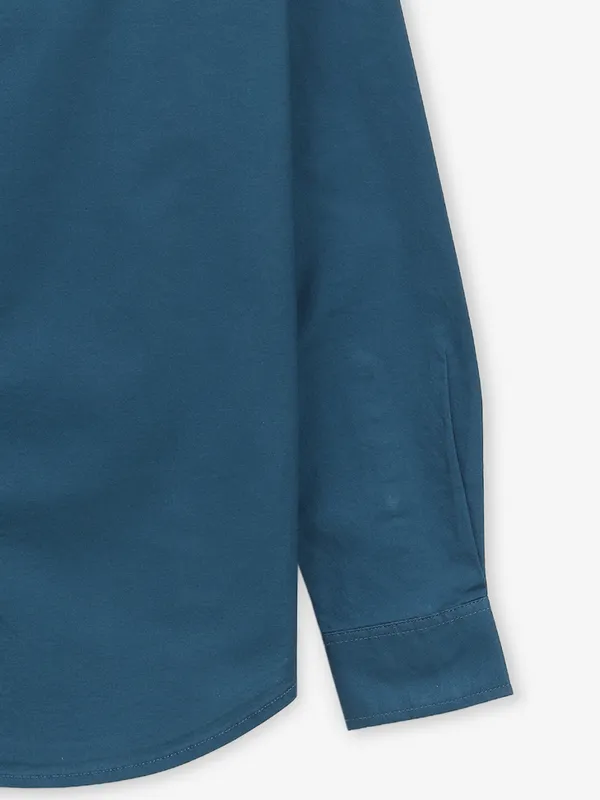 RIVER BLUE rama blue plain button down shirt