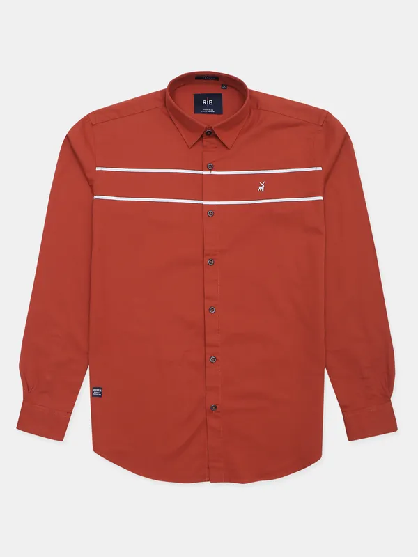 River blue rust orange casaul wear shirt in cotton for mens