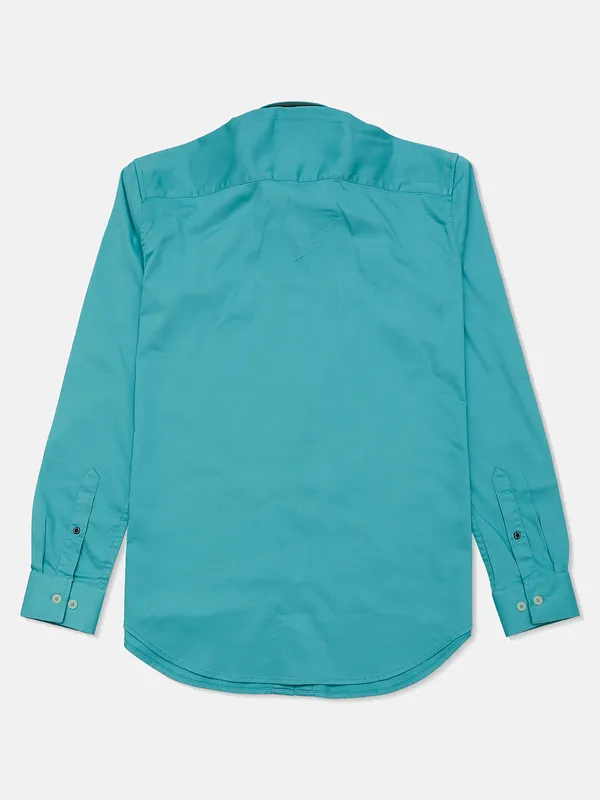 River Blue sea green printed mens shirt