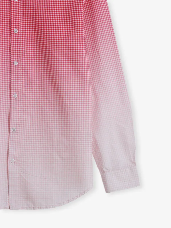 RIVER BLUE shaded pink cotton shirt