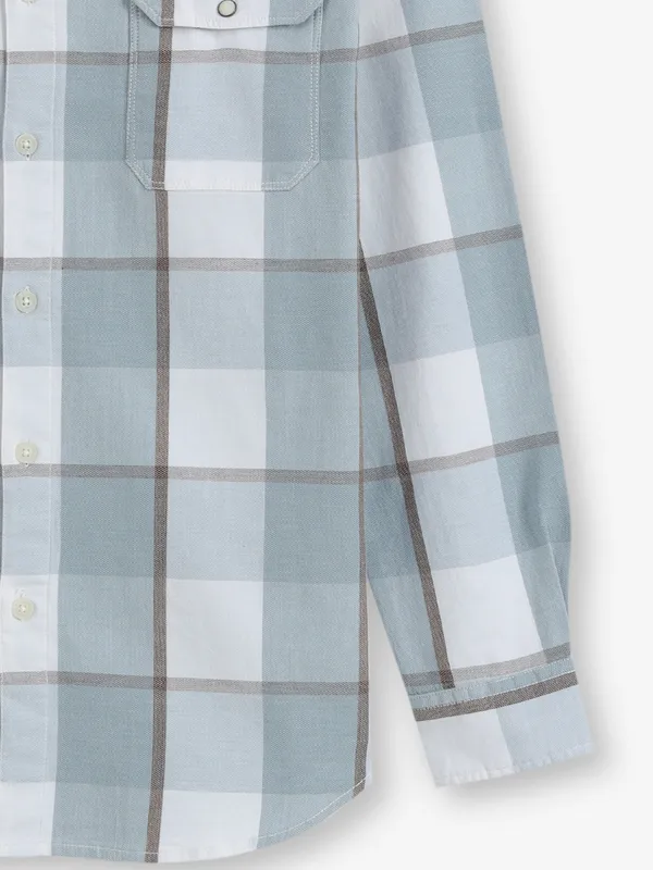 RIVER BLUE sky blue checks shirt for men