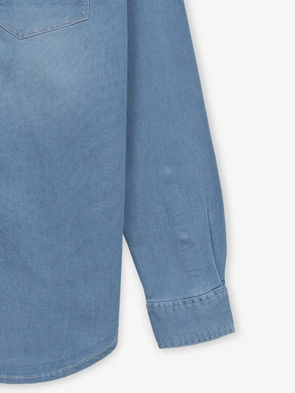 RIVER BLUE sky blue denim shirt