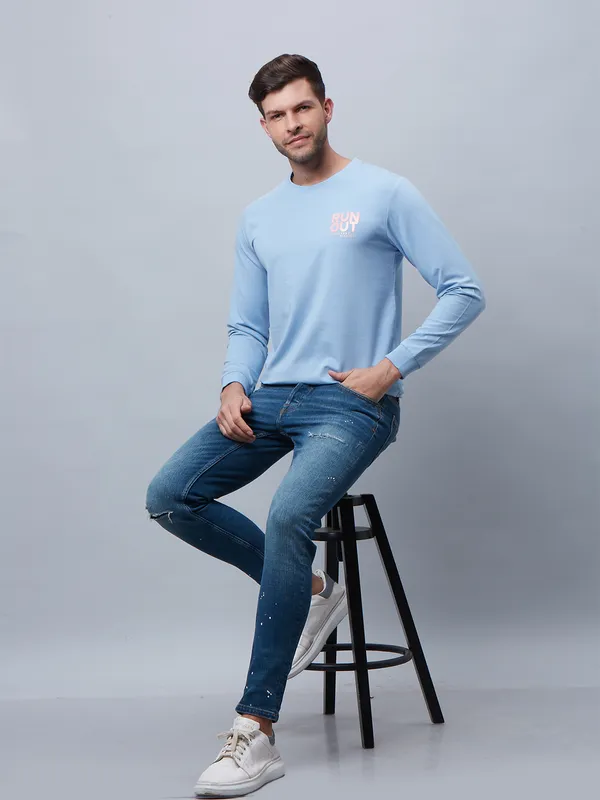 River Blue sky blue full sleeves t shirt