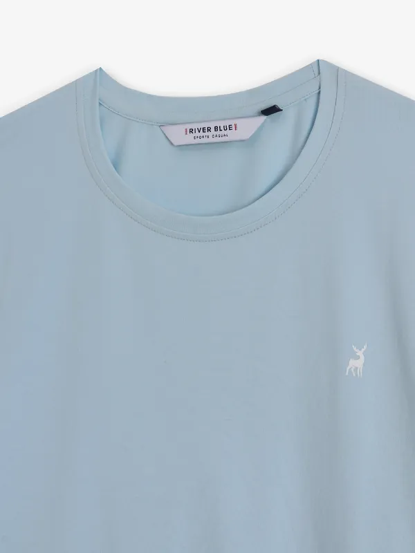 RIVER BLUE sky blue palin cotton t-shirt