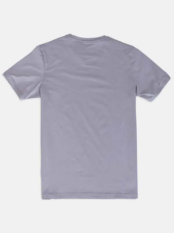 River Blue solid grey slim fit t-shirt