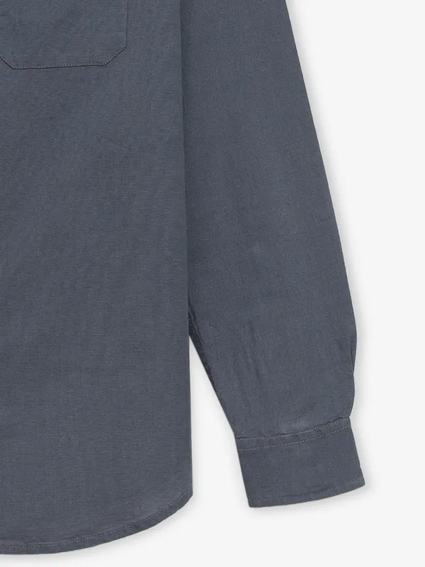 RIVER BLUE stone blue cotton shirt