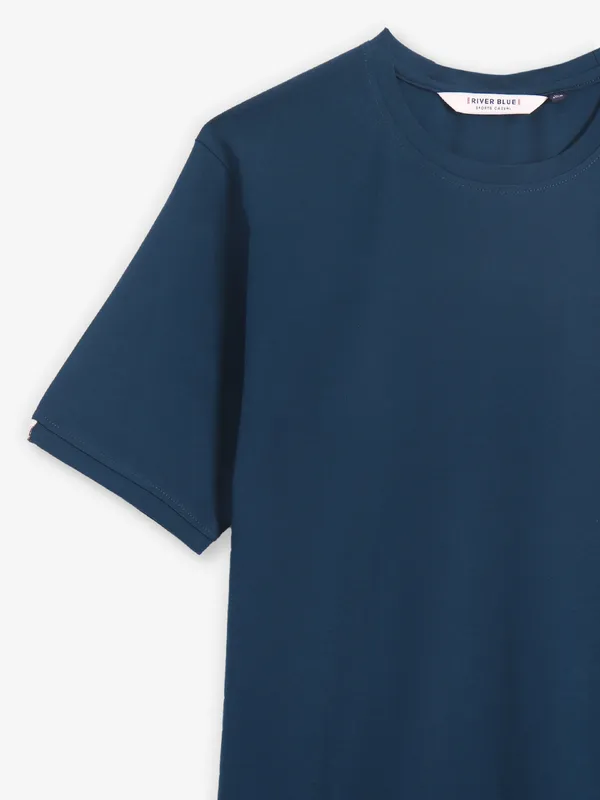 RIVER BLUE teal blue cotton t-shirt